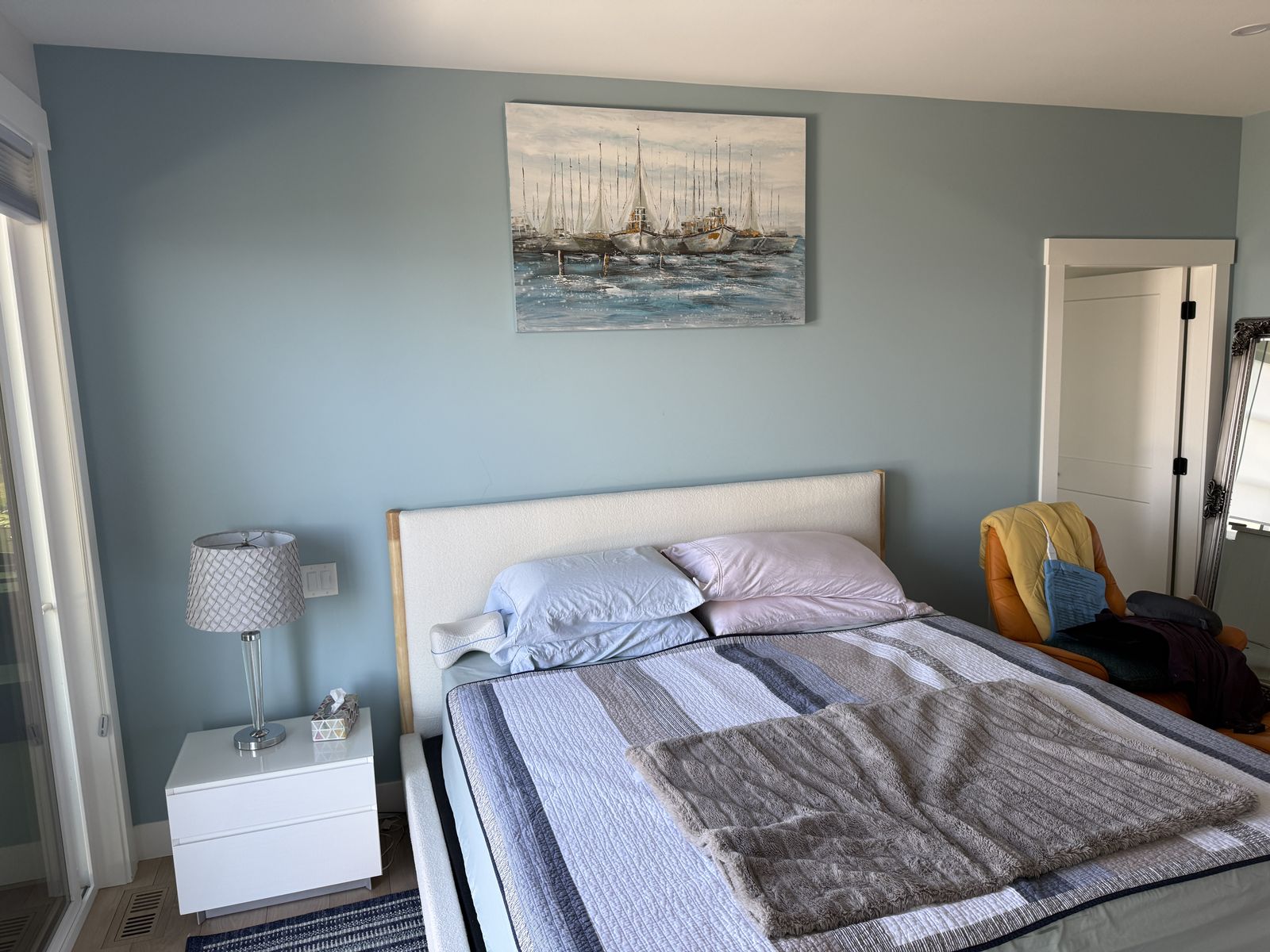 Bedroom before Slat Studio feature wall